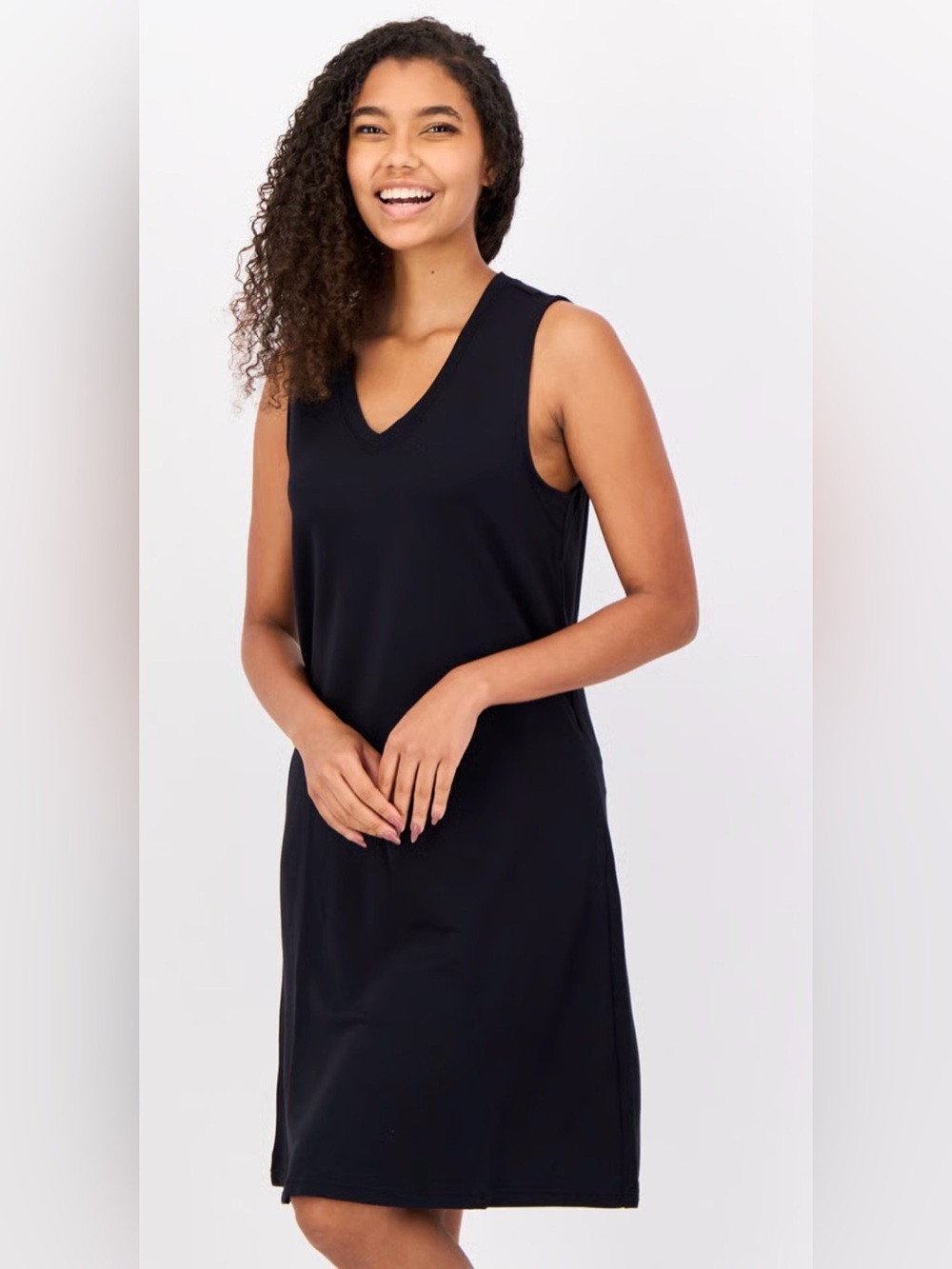 Skechers Black V-Neck Sleeveless Dress